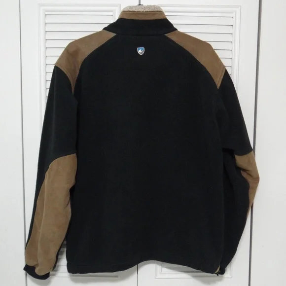 KÜHL Alpenwurx Men’s Large Black Brown Sherpa Fleece Jacket Full Zip Outdoor - Picture 3 of 8